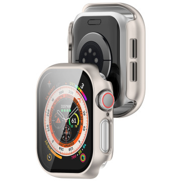 Acrylic PC Cover with Tempered Glass Screen Protector for iWatch Series 10 42MM 46MM