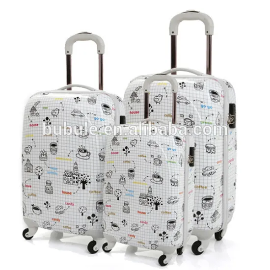 Shiny cartoon travel luggage bag fancy luggage bags suitcase