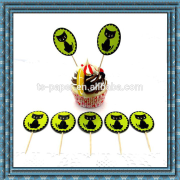 disposable promotional Hallowmas cupcake topper flags pick