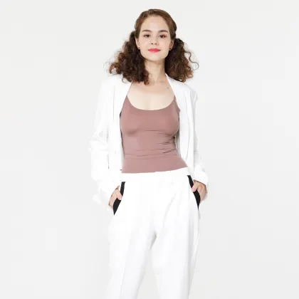 White High Waist Womens Pants