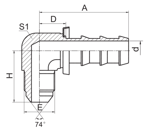 90 Jic Male 74 Cone Hydraulic Fittings