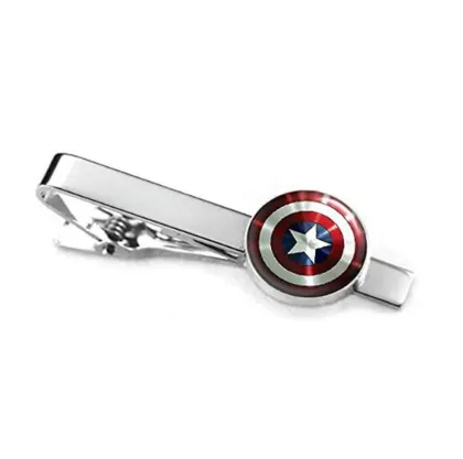 Engravable Captain America Men's Tie Bar Clip