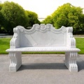 Elegant Carved Marble Garden Bench with Victorian Design
