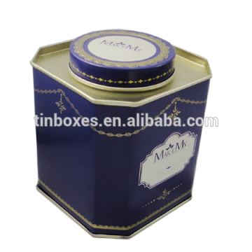 Food grade metal packaging box irregular shape tea tin caddy