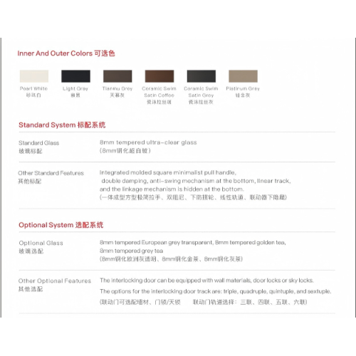 Nenhuma porta deslizante de alumínio com trilho inferior sem costura