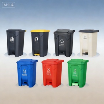 Durable Plastic Trash Can with Lid for Hotel and Mall Use