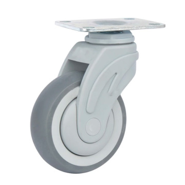 Серый TPR Flat Swivel Medical Caster Wheel