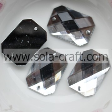 Retail 15*21mm Clear Silver Plastic Acrylic Cut Rectangle Cube Curtain Mirror Crystal Bead District