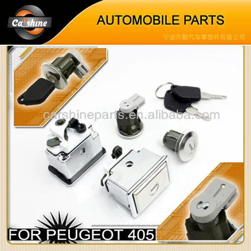 Factory Sale Door Lock Complete Set + 2 Keys+2 Barrel+Boot Lock Front Right-Left For PEUGEOT 405
