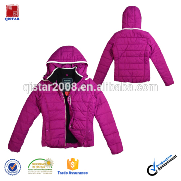 Popular Winter Women's Warm Nylon Jacket With Detachable Hood