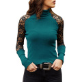 women's sexy lace long sleeve t-shirt bottoming shirt