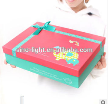 High quality paper printing packaging with color ribbon 4c printing gift box