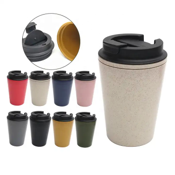 GRS Certified Recyclable Double-Wall Reusable Coffee Cups with Lids