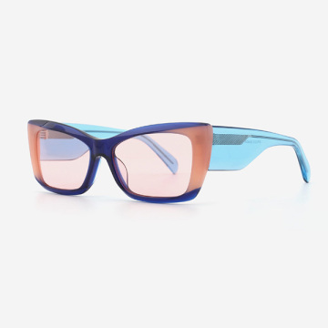 Square Cat Eye Lamination Acetate Women's Sunglasses