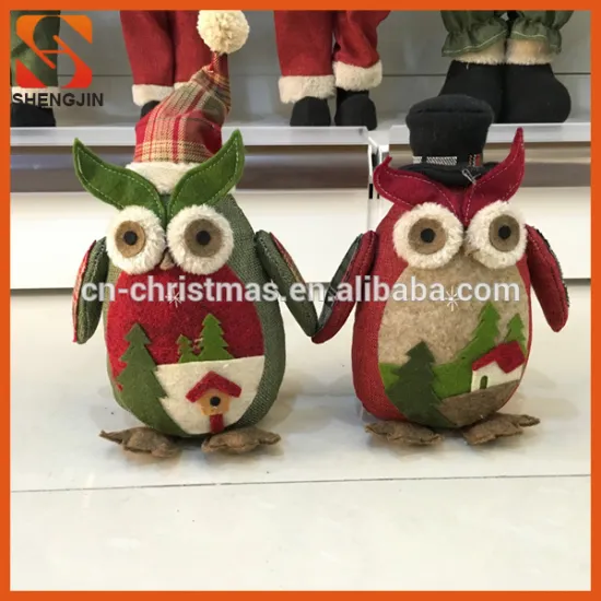 Professtional christmas decorative items owl stuffed toys
