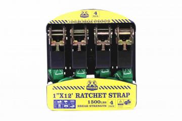 25MM 1500LBS 4PK High Quality Ratchet Straps Set For ATV
