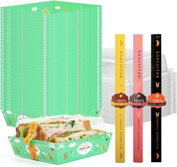 Grün 4,5 Zoll klares Plastik -Mini -Kuchen &amp; Muffinboxen - Hochzeits- und Geburtstagsgeschenkverpackung