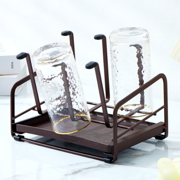 Glass Drying Rack with Drain Tray