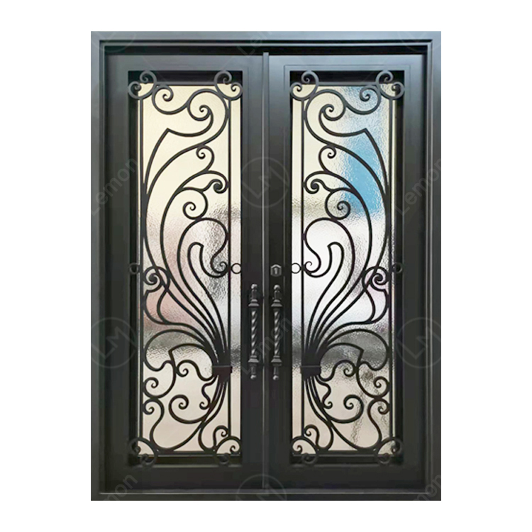 French Wrought Iron Door Security Entrance Double Doors