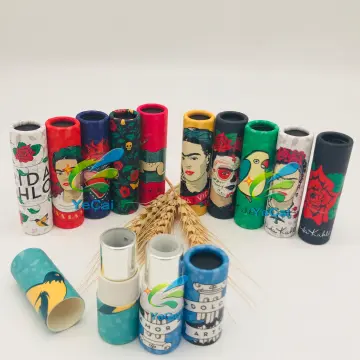 MOQ=500 lipstick paper tube packaging lip balm cosmetic kraft cardboard