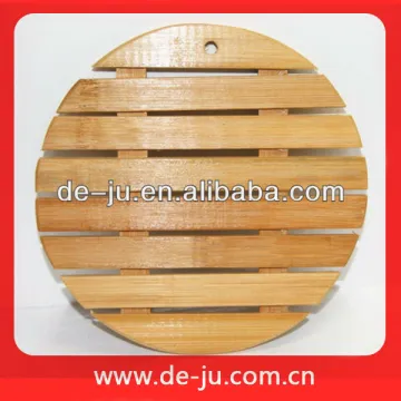 Wooden Round Mat Hole Bamboo Placemat