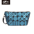 Geometric waterproof folding PU leather evening handbag