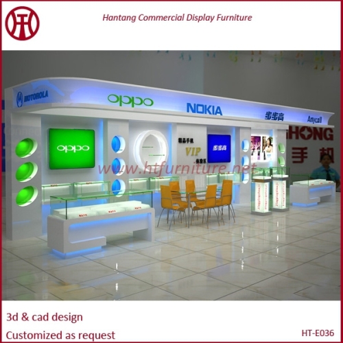 customized and oem mall cell phone kiosk showcase display