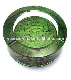 liuli glazecolor crystal ashtray smoking with engraved logo color (R-1005
