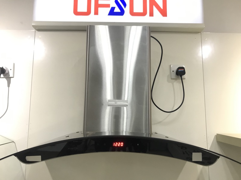 Fashionable hand sensor switch range hood big suction power copper motor kitchen use modern chimney range hood