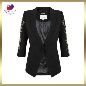 ladies embroidered coats black fashion style