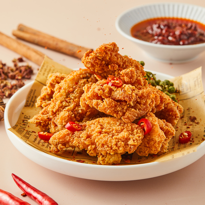 Yummy snack food non-fried with chicken flavor