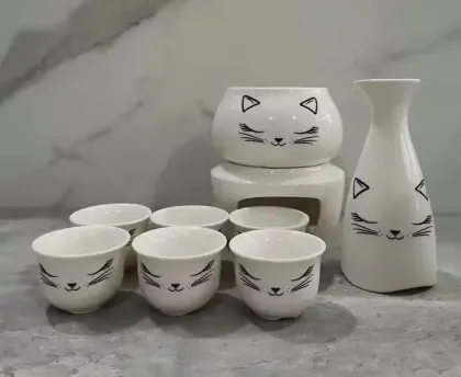 Hand-Painted Porcelain Shochu Sake Set