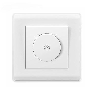 UK Standard Fan Dimmer Switch - Flame Retardant PC Panel, 10A 250V Wall Socket