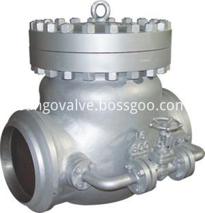 Cast check valve with bypass valve