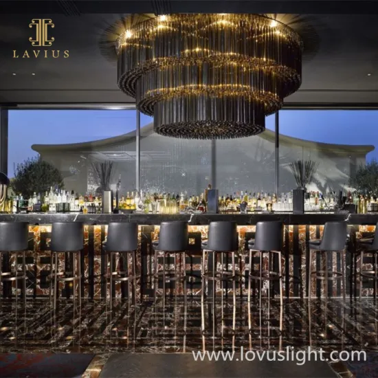 Black high luxury custom hotel bar shopping mall chandelier Crystal large creative chandelier Lighting ceiling chandelier