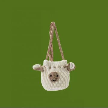 Cute smiley plush woven shoulder bag creative bag