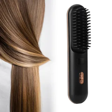 Cordless Ionic Heated Mini Electric Hair Brush Straightener