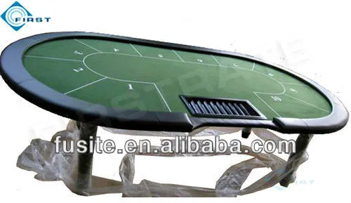 10 Players Wooden Casino Oval Poker Table