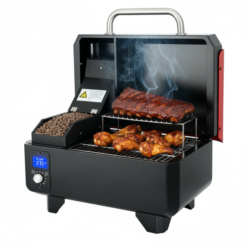 เตาย่างเม็ดไฟฟ้าแบบพกพา 2.4 ลิตรพร้อมหัววัดเนื้อ