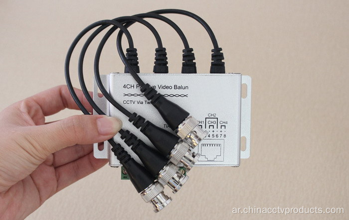 4 قناة BNC إلى RJ45 CAT-5 Video Baluns