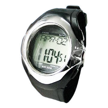 Wristwatch with calorie and pulse rate counter, alarm clock and stopwatch function