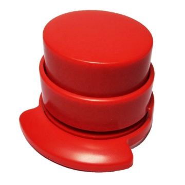 Custom Logo Printed Red Cute Hand Pressed Plastic Round Stapler (No Pin, Stapleless)