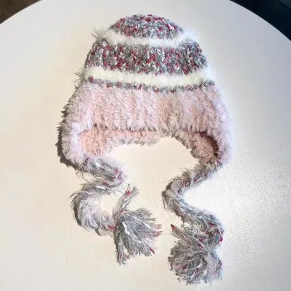 Autumn Winter Striped Wool Headband Lei Feng Hat