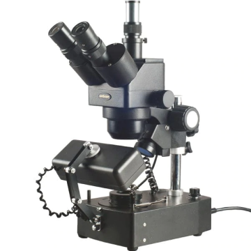 ट्रिपल रोशनी के साथ Amscope 10x-60x गहने मणि ट्रिनोक्यूलर स्टीरियो माइक्रोस्कोप