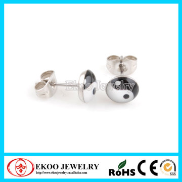 316L Surgical Steel Yin Yang Logo Earring Stud