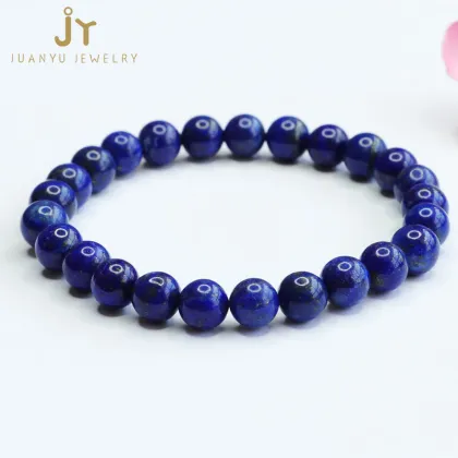 Minimalist Lapis Lazuli Healing Crystal Bracelets with Round Beads