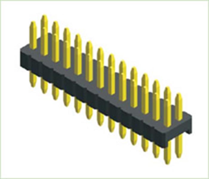 1,27x2,54 mm Pitch Dual Row Dip 180 ° Connecteurs de bord droits en tête de bande de broches