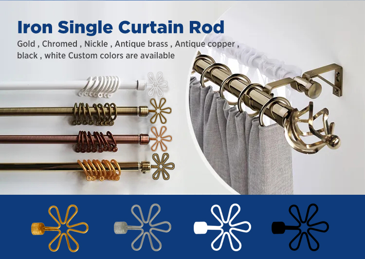 Elegant flower-shaped Curtain Rods