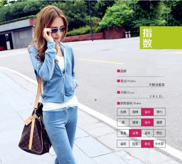 The new velvet sports suit female models Korean yards leisure suit three-piece sweater