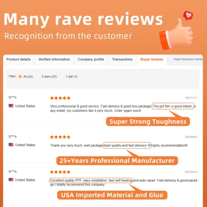 Car PPF Film Cover 6.5mil 7.5Mil - Paint Protection Film for Cars